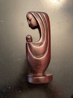 Hand Carved Mary Holding Infant Jesus