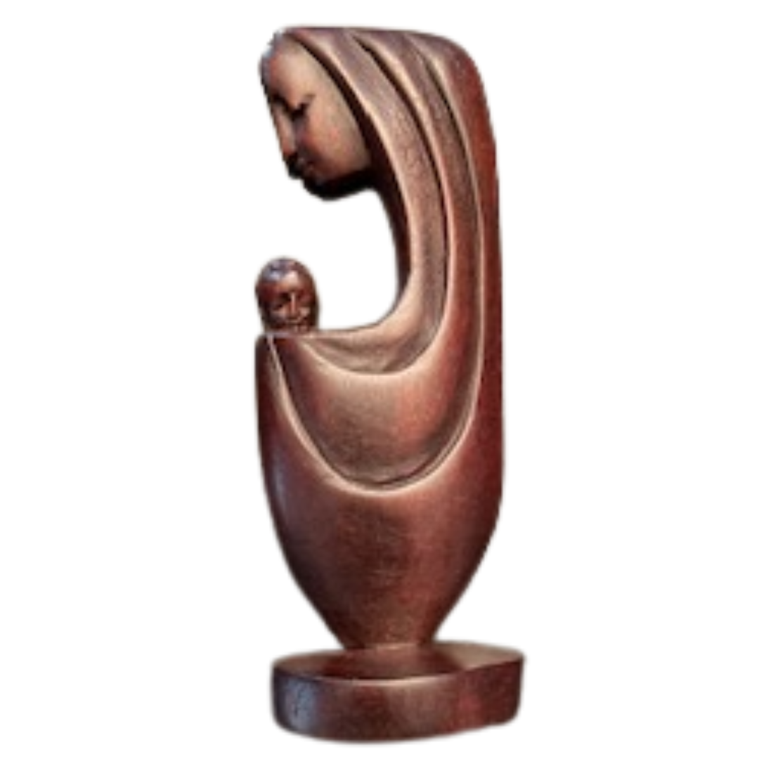 Hand Carved Mary Holding Infant Jesus
